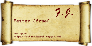 Fetter József névjegykártya