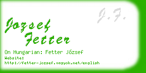 jozsef fetter business card